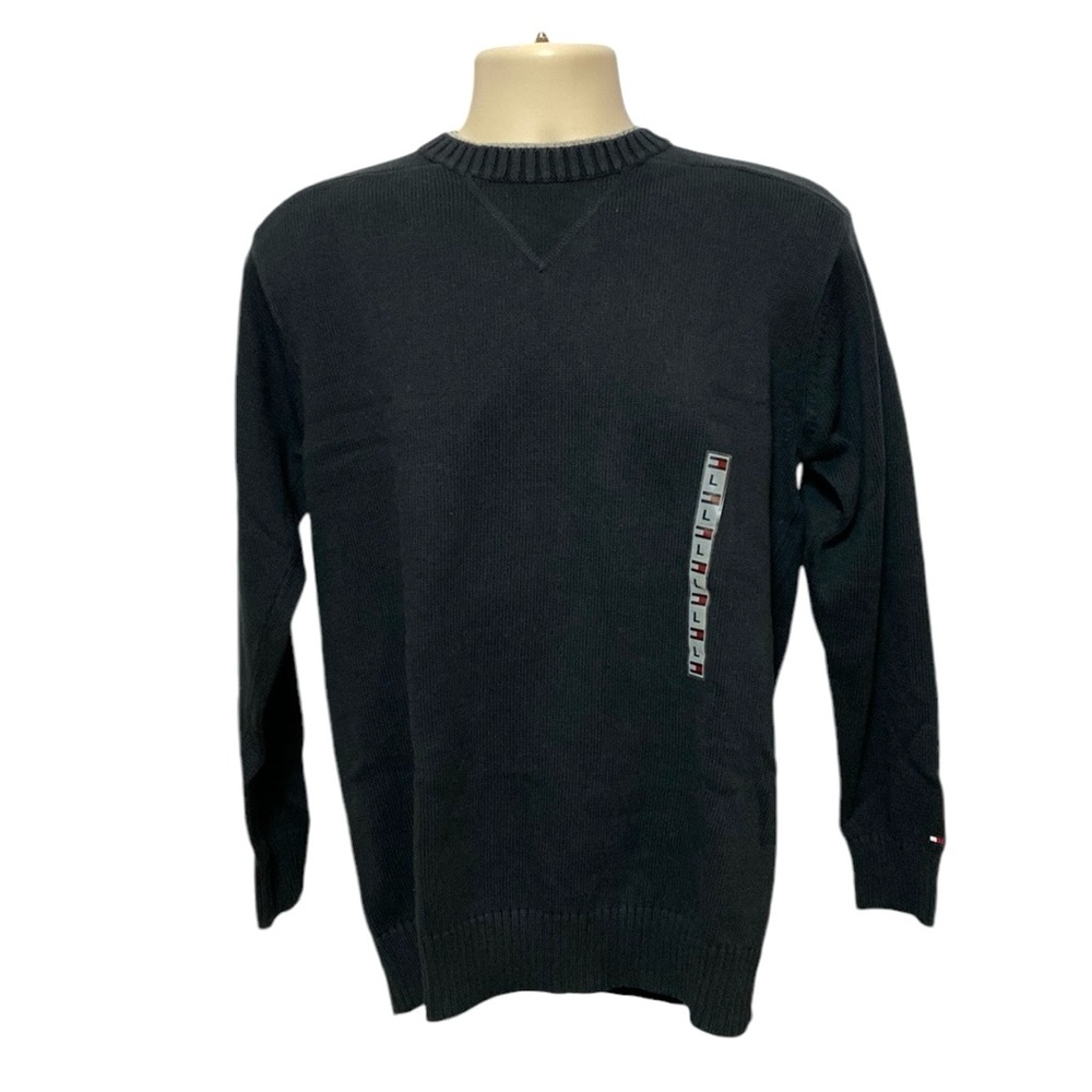 NWT Tommy Hilfiger Boy’s Black Crew Neck Sweater L